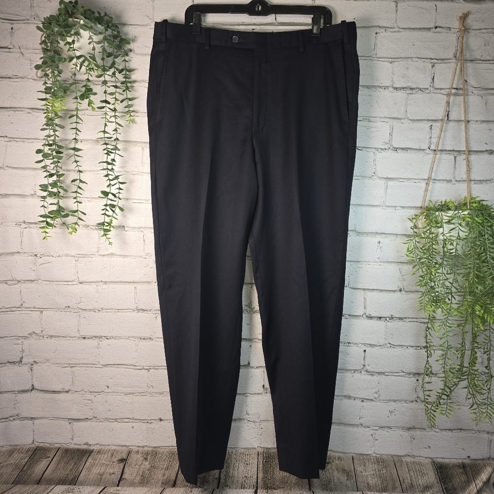Ascott Browne Men's Black Dress Pants Luxury Wool 38Reg